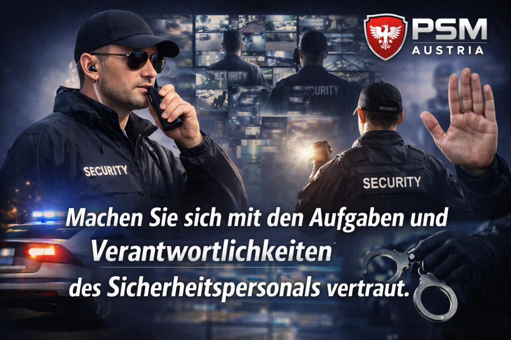 Machen Sie sich mit den Aufgaben und Verantwortlichkeiten des Sicherheitspersonals vertraut.